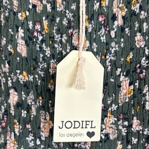 NWT JODIFL Green Floral Smocked Top